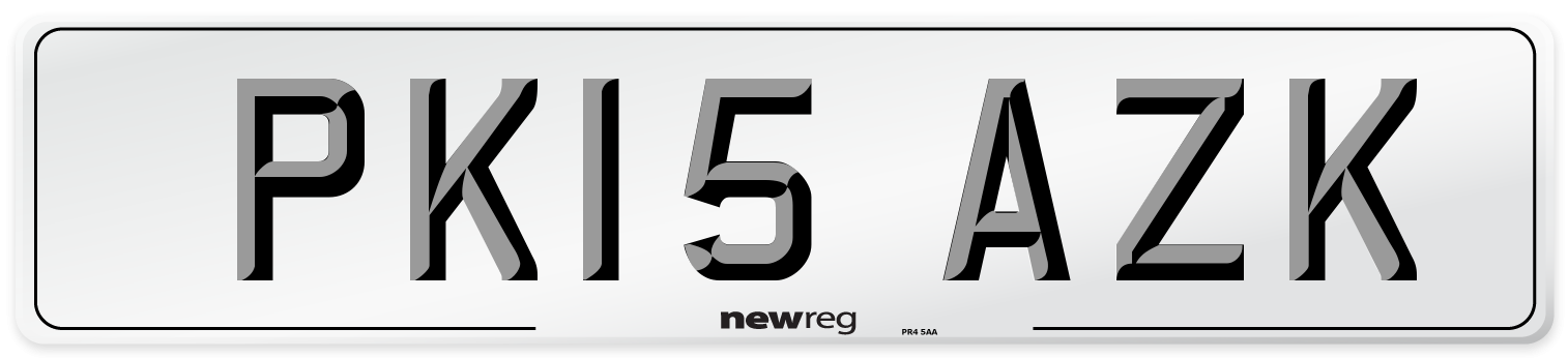 PK15 AZK Number Plate from New Reg